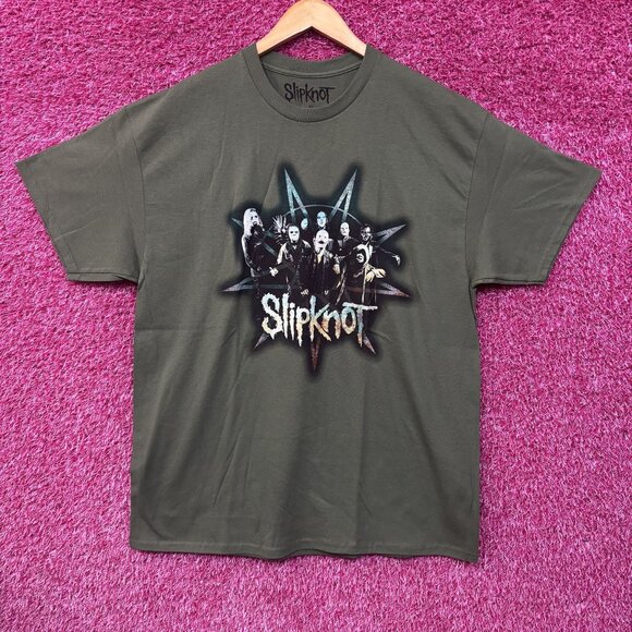 Slipknot Group Star Crest Green T-Shirt XL - Picture 1 of 5